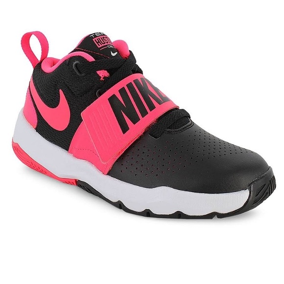 pink and black basketball shoes